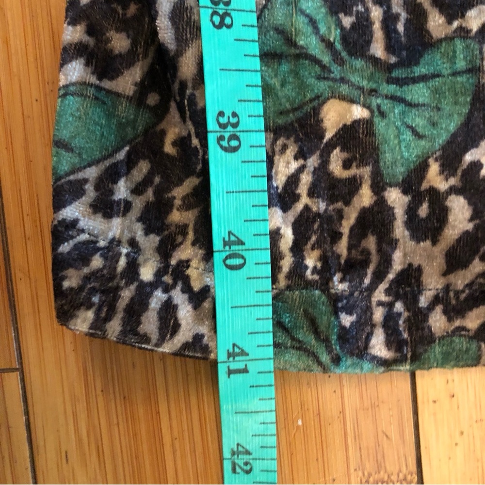 Tatyana Leopard Print Emerald Bow Velvet Bodycon Stretch Midi Dress size XS - Picture 10 of 11